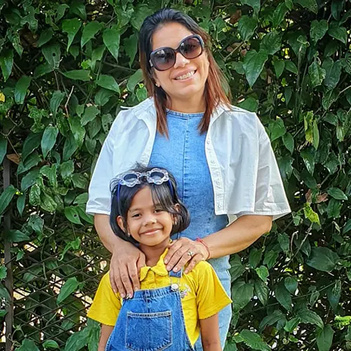 Bala Tripura Sundari with daughter Triambika